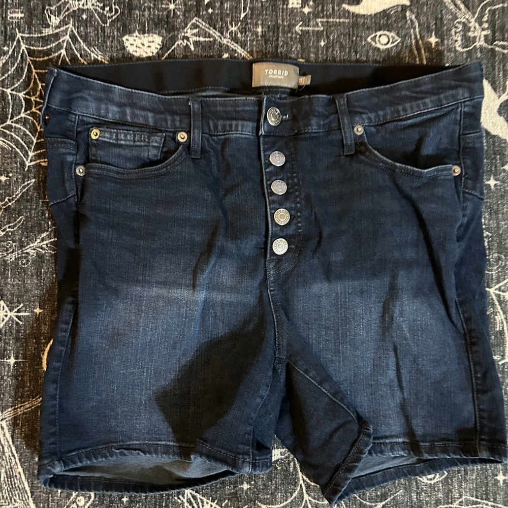 Torrid Midnight Blue Button-Fly Denim Shorts